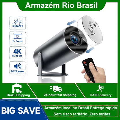 Projetor DITONG Hy300 Plus 4K Android 1080P 1280*720P Full HD Home Theater Vídeo Mini projetor LED para filmes Versão atualizada