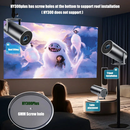 Projetor DITONG Hy300 Plus 4K Android 1080P 1280*720P Full HD Home Theater Vídeo Mini projetor LED para filmes Versão atualizada